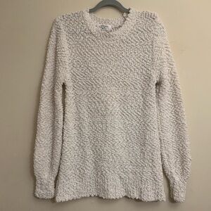 Women Textured Cream Sweater XS